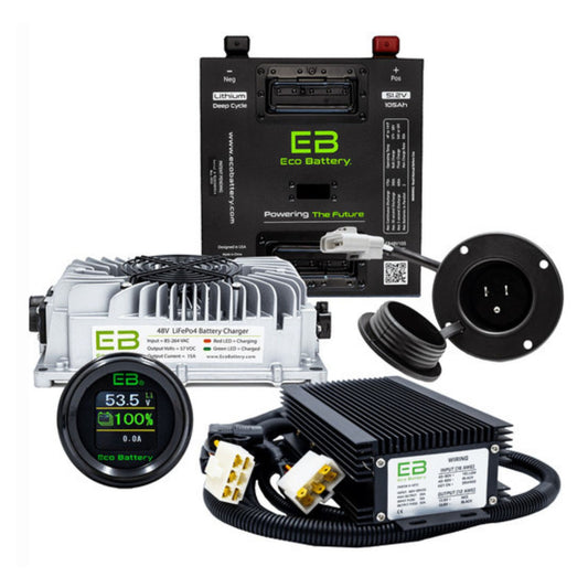 Eco Battery 48V - 105AH Gen3 Thru Hole Lithium Battery Combo - Club Car Carryall