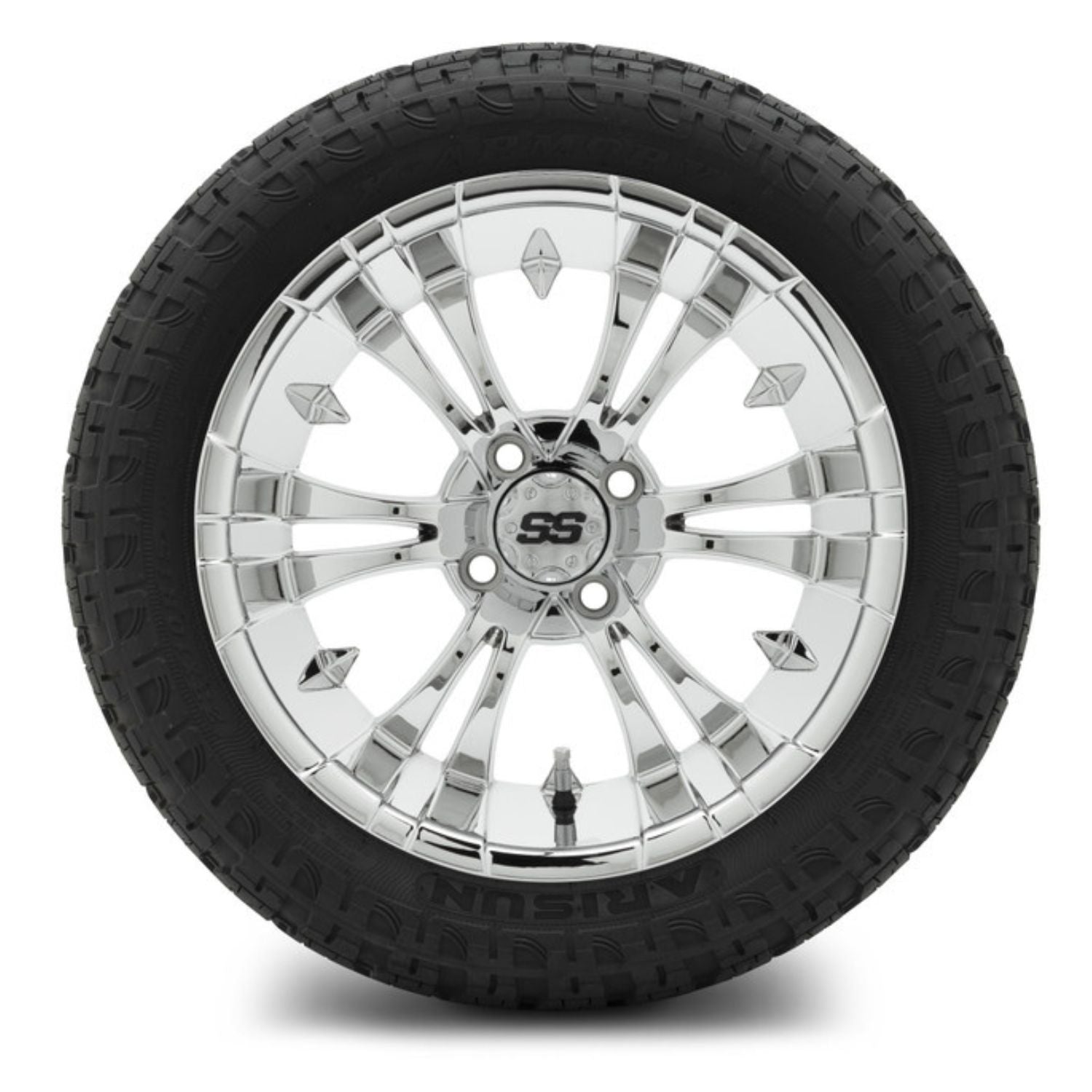 MODZ® 15" Vampire Chrome Wheels & Off-Road Tires Combo (Arisun X-Armory Steel Belted Radial 23x10-15)