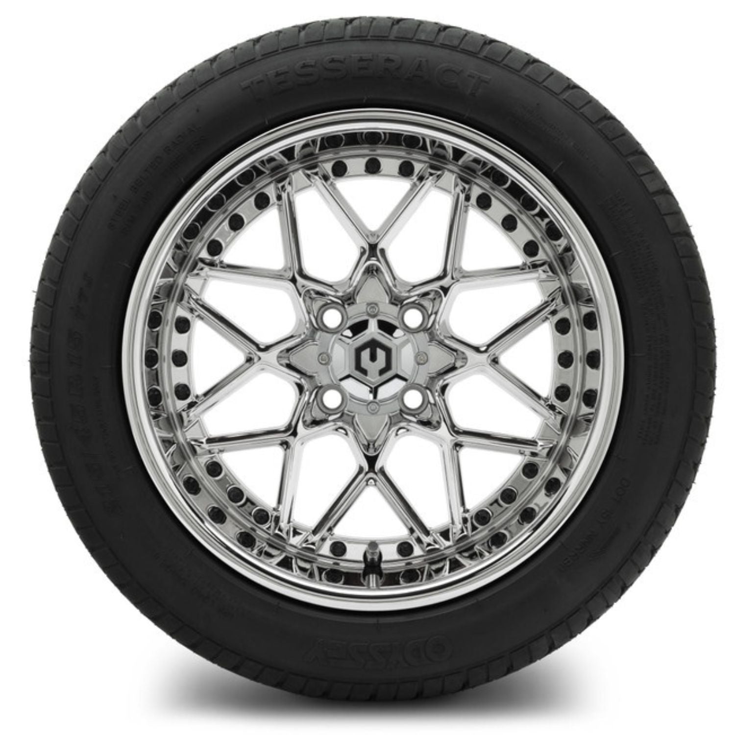 MODZ® 15" Formula Chrome Wheels & Street Tires Combo (Odyssey Tesseract Steel-Belted Radial 215/45-R15)