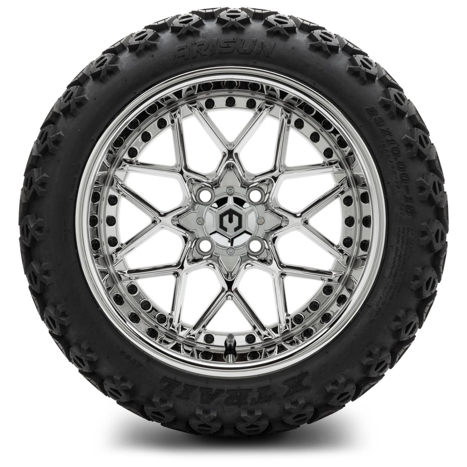 MODZ® 15" Formula Chrome Wheels & Off-Road Tires Combo (Arisun X-Trail All-Terrain 23x10-15)