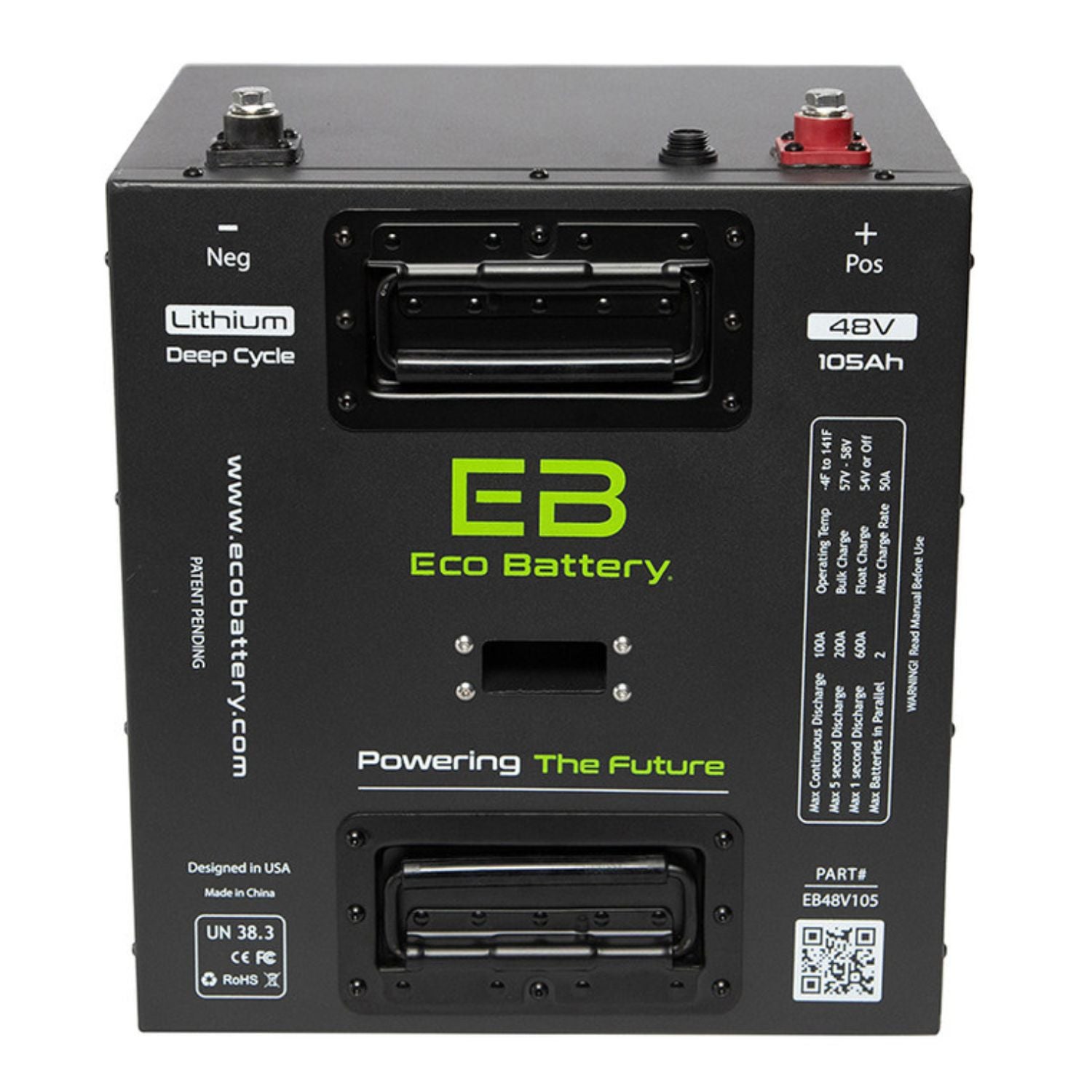 Eco Battery 48V - 105AH Gen3 Thru Hole Lithium Battery Combo - Club Car Carryall