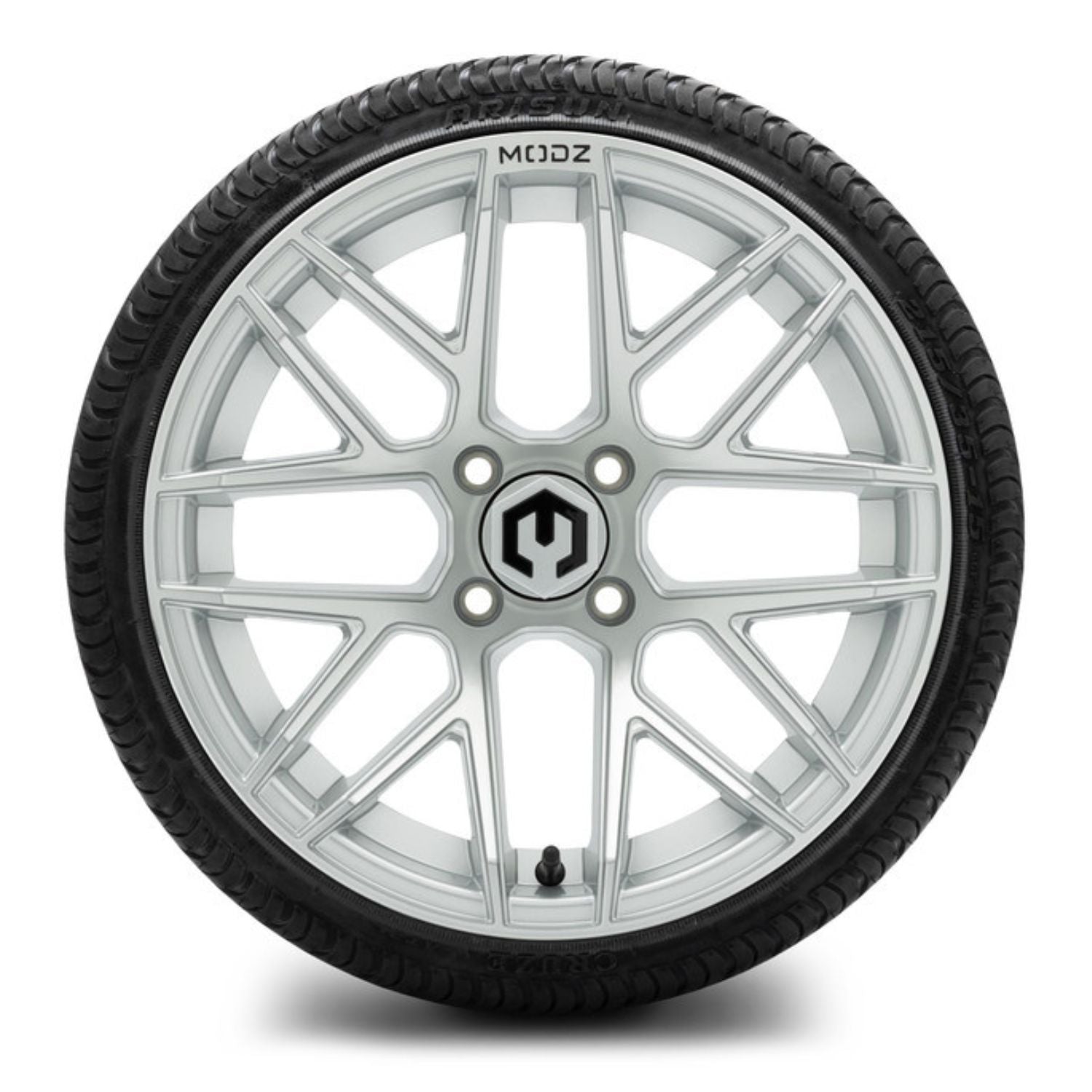 MODZ® 15" Matrix Silver Wheels & Street Tires Combo (Arisun Cruze 215/35-15)