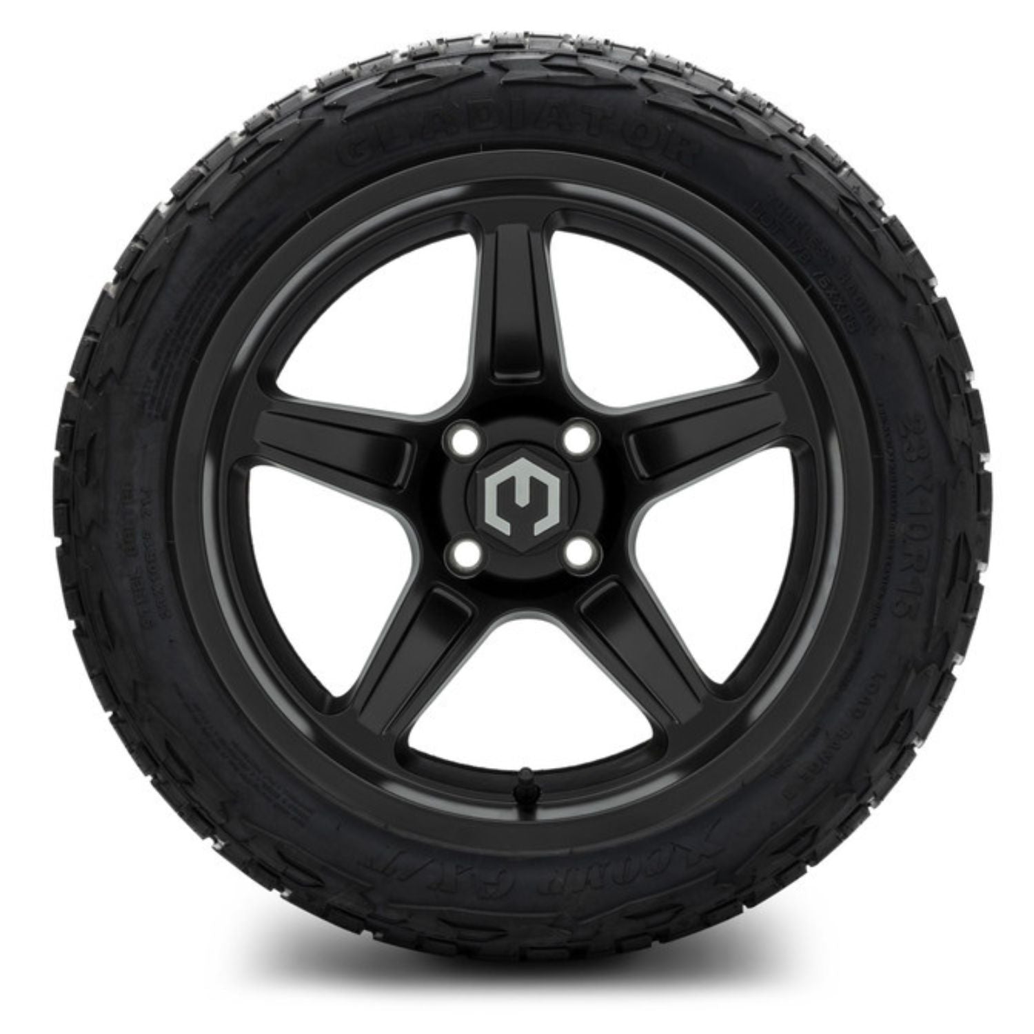 MODZ® 15" Drift Matte Black Wheels & Off-Road Tires Combo (Xcomp Gladiator Steel Belted Radial 23x10-15