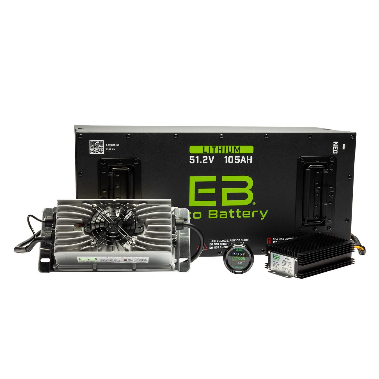 Eco Battery 48V - 105AH Gen3 "Skinny" Lithium Battery Combo - Club Car Carryall