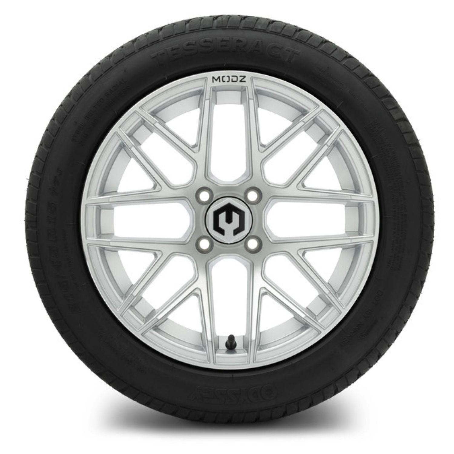 MODZ® 15" Matrix Silver Wheels & Street Tires Combo (Odyssey Tesseract Steel-Belted Radial 215/45-R15)