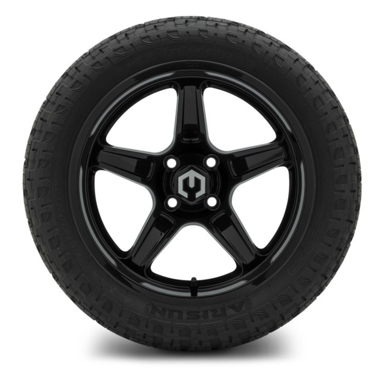 MODZ® 15" Drift Glossy Black Wheels & Off-Road Tires Combo (Arisun X-Armory Steel Belted Radial 23x10-15)