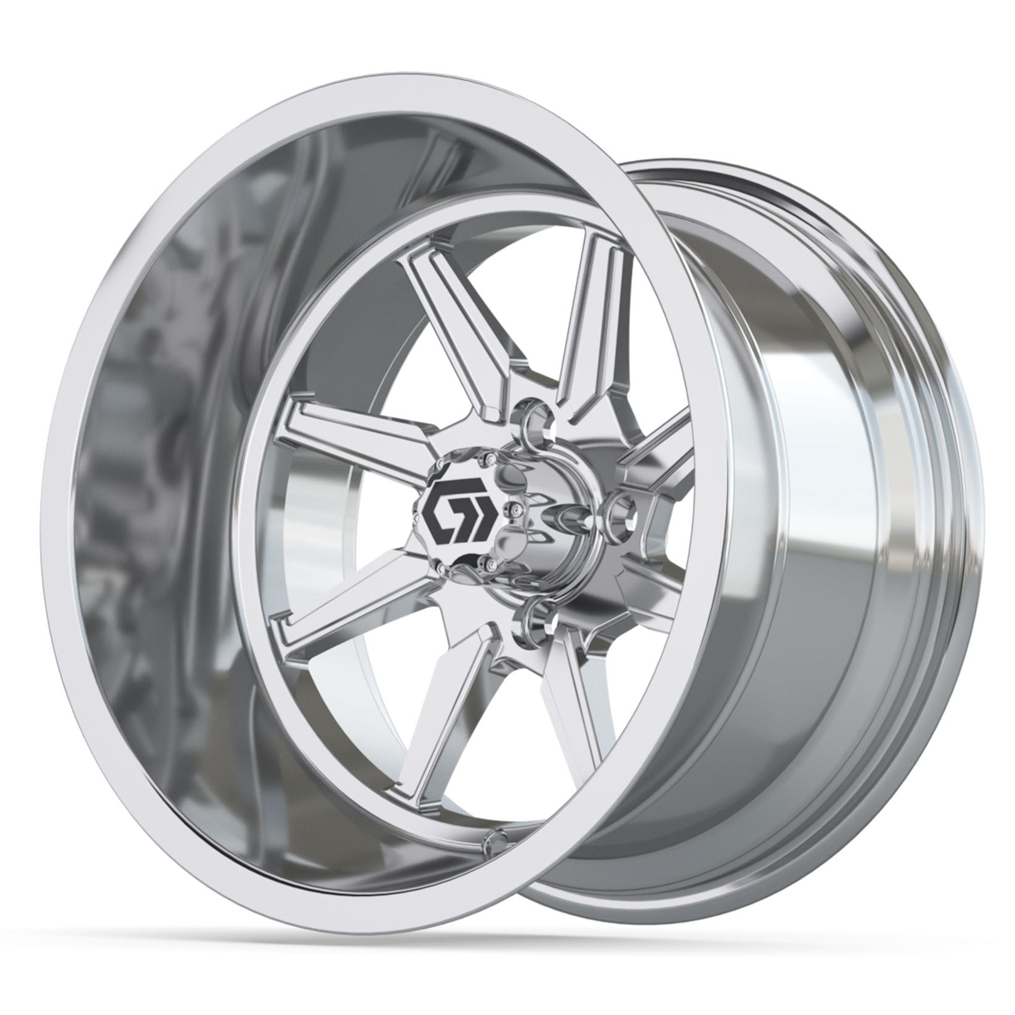 Reaper Ultra-Wide 15 inch GTW golf cart wheel - Chrome
