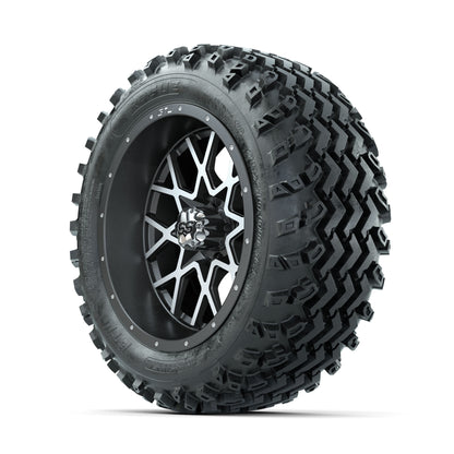 GTW Vortex Machined/Matte Grey 14 in Wheels with 23x10.00-14 - 3/4 view