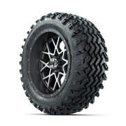 GTW Vortex Machined/Matte Grey 14 in Wheels with 23x10.00-14 - 3/4 view