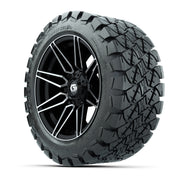 GTW® Stealth Gloss Black/Machined 14 in Wheels with 22x10-14 - 3/4 view