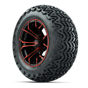 GTW Spyder Red/Black 14 in Wheels with 23x10-14 GTW Predator - 3/4 view