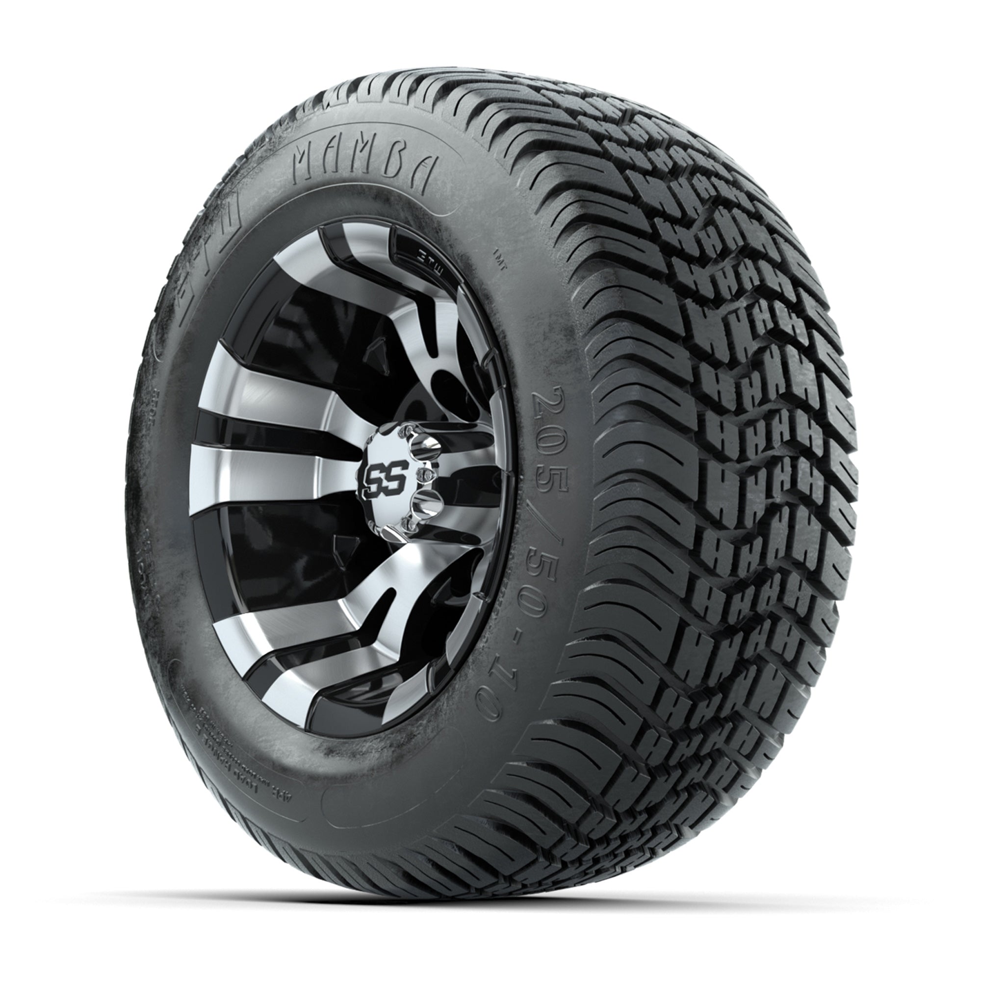 Set of (4) 10 in GTW Vampire Wheels with 205/50-10 GTW Mamba Street Tires