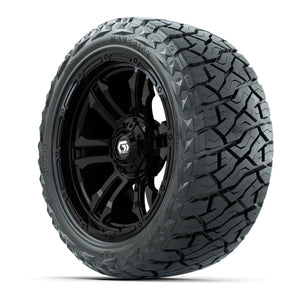 GTW Shogun Gloss Black 15 in Wheels with 23x10.00-R15 Maverick All-Terrain Tires – Full Set