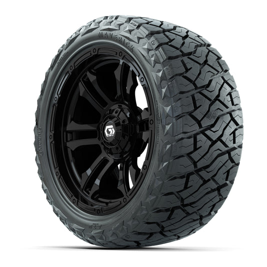 GTW Shogun Gloss Black 15 in Wheels with 23x10.00-R15 Maverick All-Terrain Tires – Full Set