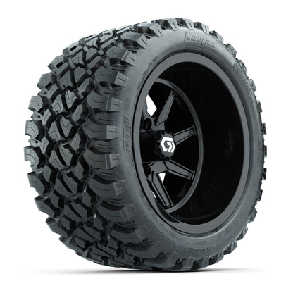GTW Reaper Gloss Black 14 in Wheels with 23X10-R14 Nomad Steel Belt Radial All-Terrain Tires – Full Set