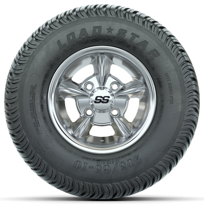 Set of (4) 10 in GTW Godfather Wheels with 205/65-10 Kenda Load Star Tires