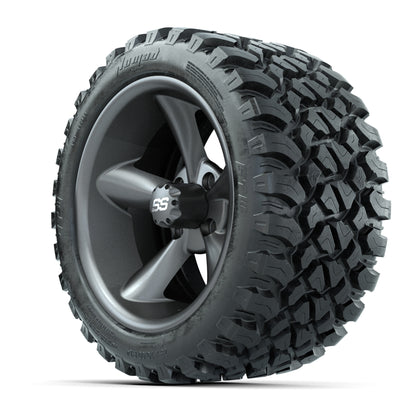 GTW® Godfather Matte Gray 14 in Wheels with 23X10-R14 Nomad  - 3/4 view