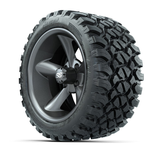 GTW® Godfather Matte Gray 14 in Wheels with 23X10-R14 Nomad  - 3/4 view