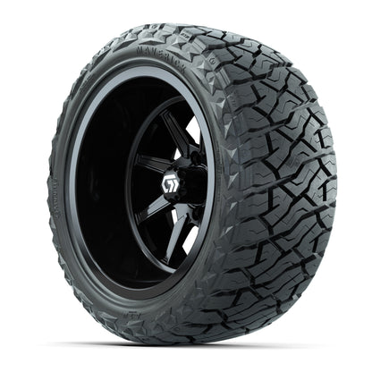 GTW Reaper Gloss Black 15 in Wheels with 23X10-R15 Maverick Steel Belted Radial All-Terrain Tires – Full Set