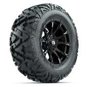 GTW Diablo Gloss Black/Machined 14 in Wheels with 25x10-14 Barrage Mud Tires – Full Set
