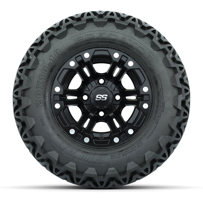 Specter Matte Black Wheels and A-T Tires - 10 Inch