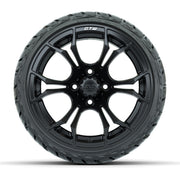 GTW Spyder Matte Black 14 in Wheels with 205/35-R14 Maverick - front view