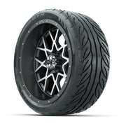 GTW® Vortex 2 Matte Gray/Machined 14 in Wheels with 205/40-R - 3/4 view