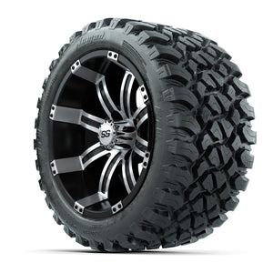 GTW® Tempest Black/Machined 14 in Wheels with 23X10-R14 Noma - 3/4 view
