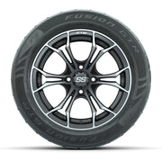 GTW® Spyder Matte Gray/Machined 14 in Wheels with 255/45-R14 - front view