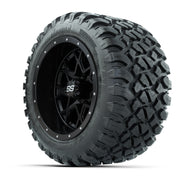 GTW® Vortex 2 Matte Black/Machined 12 in Wheels with 22X11-R12 Nomad Steel Belt Radial All-Terrain Tires – Full Set