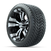 14" GTW Vampire Black and Machined Wheels with GTW Mamb - 3/4 view