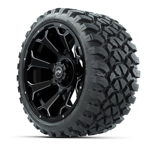 Set of (4) 15″ GTW Raven Matte Black Wheels with 23x10-R15 Nomad All-Terrain Tires