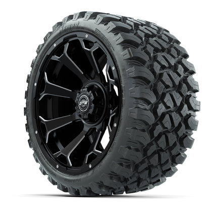 Set of (4) 15″ GTW Raven Matte Black Wheels with 23x10-R15 Nomad All-Terrain Tires