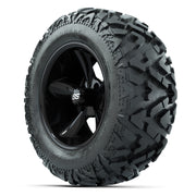 GTW Godfather Black 14 in Wheels with 25x10-14 Barrage Mud T - 3/4 view