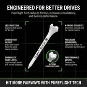 DON’T SUCK™ Golf Tees – PureFlight™ 4-Prong Design (50-Pack)