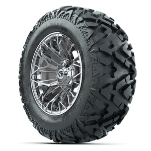 GTW Stellar Chrome 14 in Wheels with 25x10-14 Barrage Mud Ti - 3/4 view