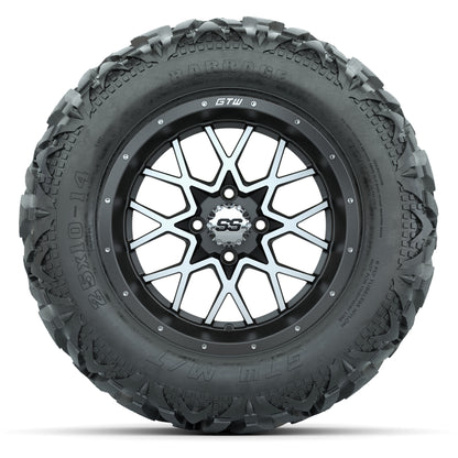 GTW Vortex Matte Gray/Machined 14 in Wheels with 25x10-14 Ba - front view