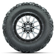 GTW Vortex Matte Gray/Machined 14 in Wheels with 25x10-14 Ba - front view
