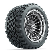 GTW® Boost Chrome 14 in Wheels with 23X10-R14 Nomad Steel Belt Radial All-Terrain Tires – Full Set