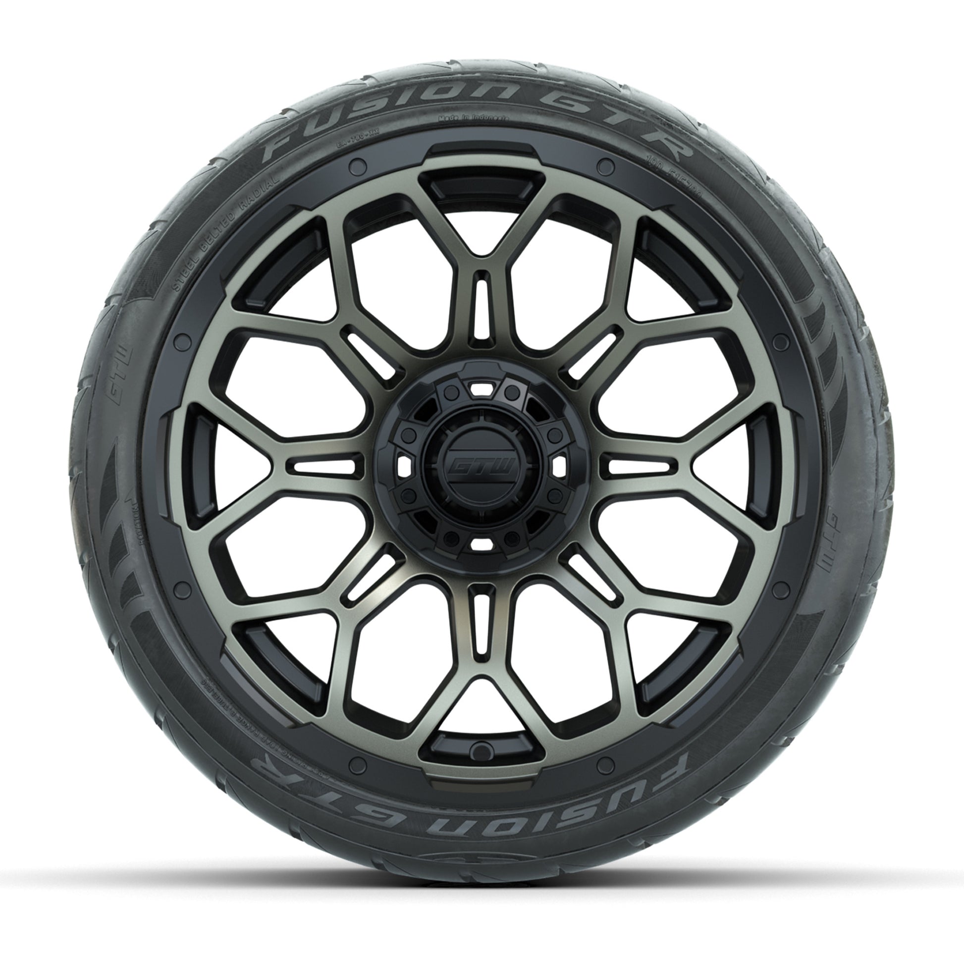 GTW Bravo Matte Bronze 15 in Wheels with 215/40-R15 Fusion G - front view