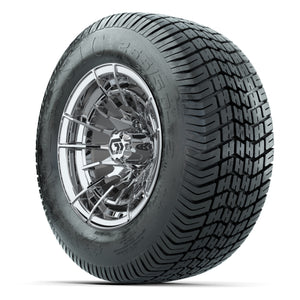GTW® Boost Chrome 12 in Wheels with 255/50-12 Excel Classic Street Tires – Full Set