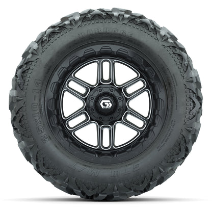 GTW Titan Black/Machined 14 in Wheels with 25x10-14 Barrage  - front view