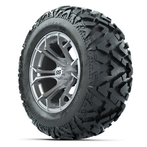 GTW Spyder Silver Brush 14 in Wheels with 25x10-14 Barrage M - 3/4 view