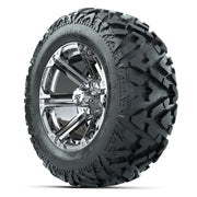 GTW Specter Chrome 14 in Wheels with 25x10-14 Barrage Mud Ti - 3/4 view
