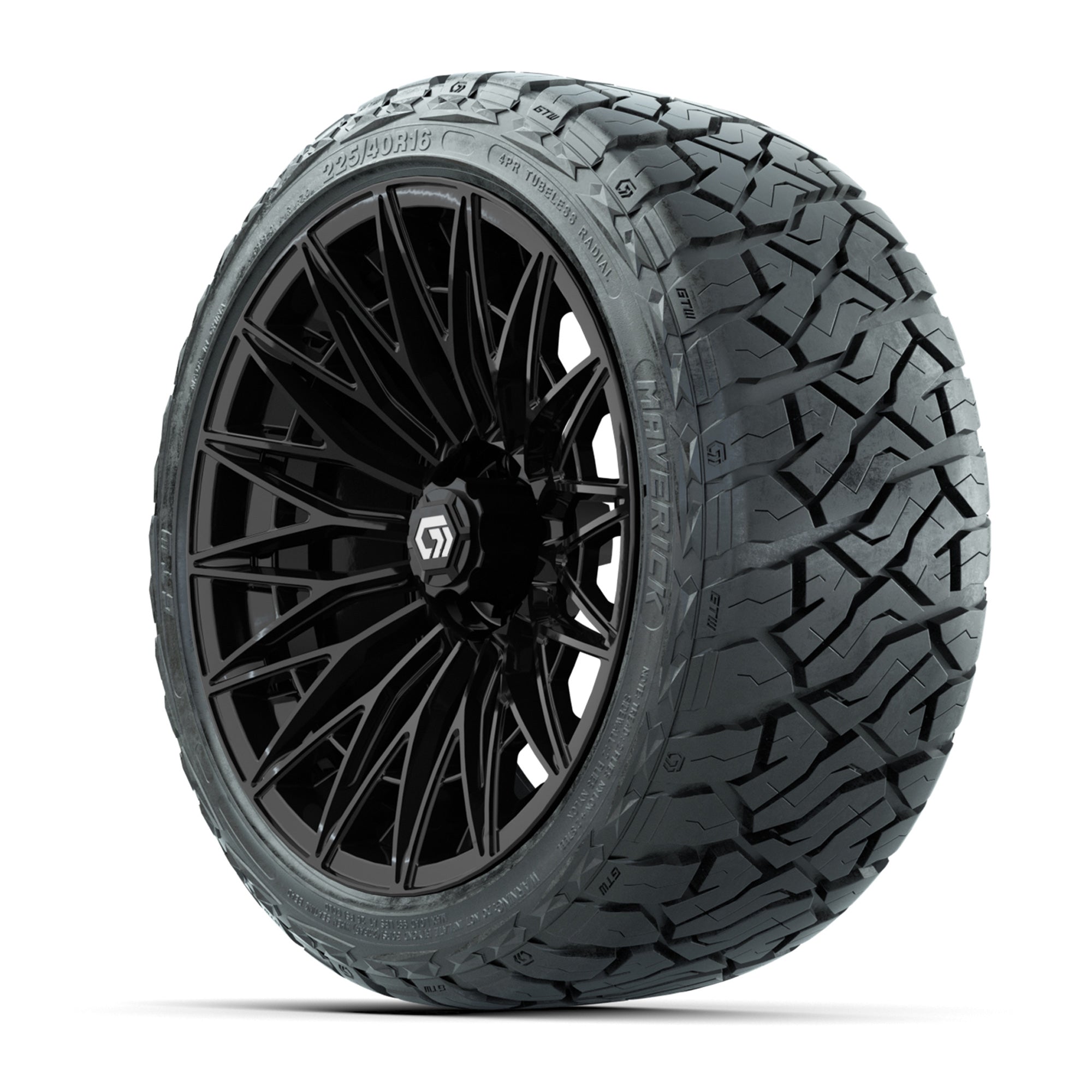 GTW Blur Gloss Black 16 in Wheels with 225/40-R16 Maverick Hybrid Tires – Full Set