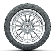 GTW Boost Chrome 14 in Wheels with 23x10.00-R14 Maverick All - front view