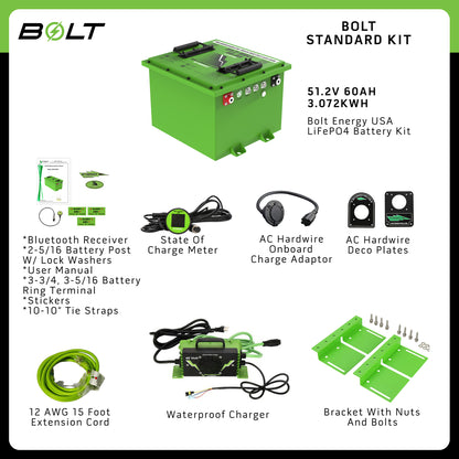Bolt Energy 51V 60AH Standard Square Accessory Battery Kit