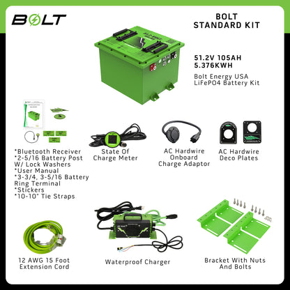 Bolt Energy 51V 105AH Standard Square Accessory Battery Kit