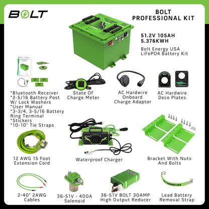 Bolt Energy 51V 105AH Professional Square Accessory Battery Kit