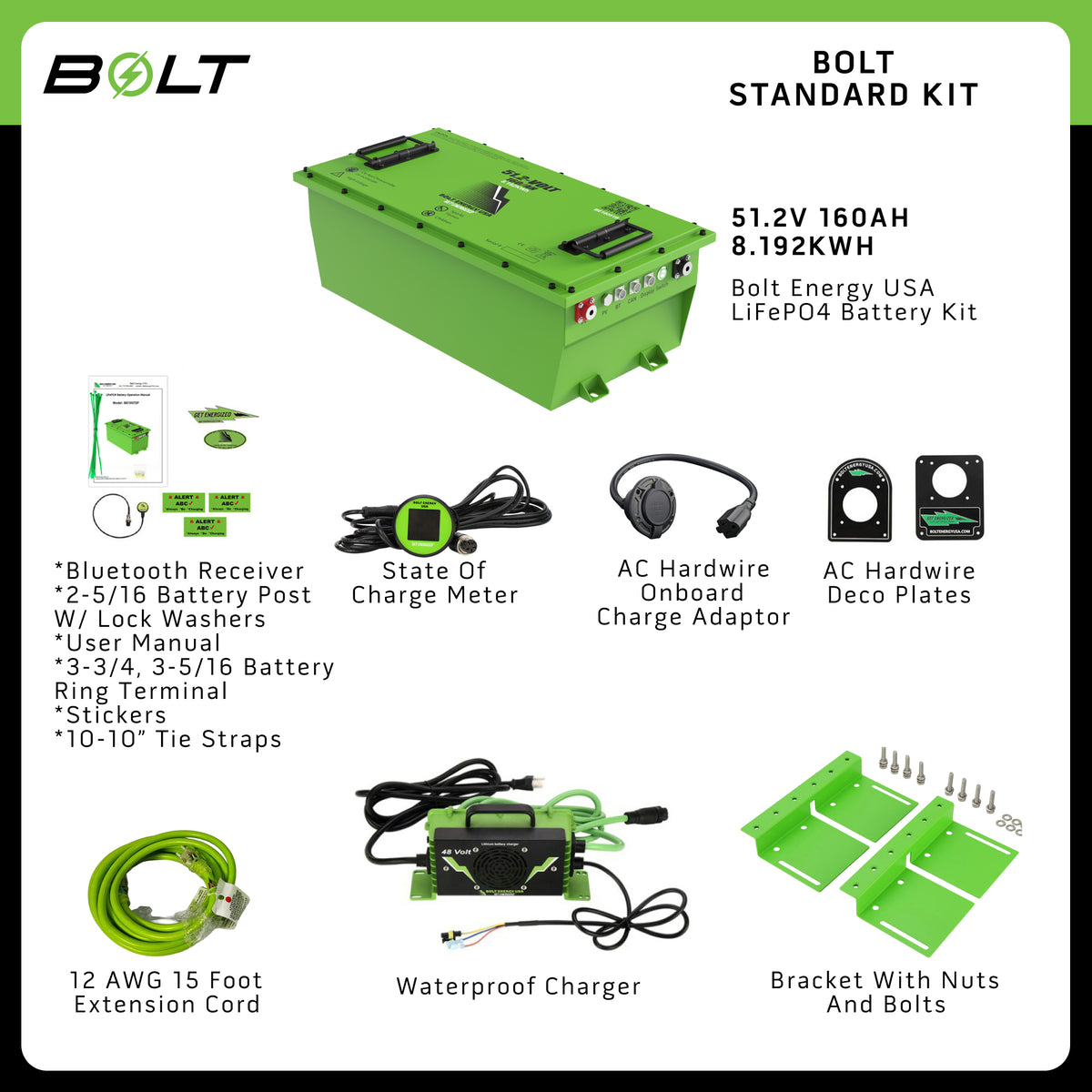 Bolt Energy 51V 160AH Standard Accessory Battery Kit